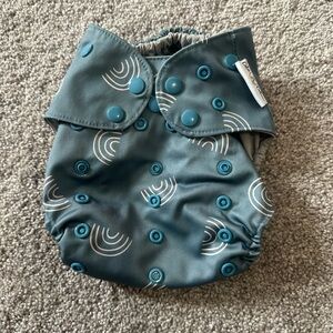 Cutie Caboose Blue Rainbow Reusable Cloth Pocket Diaper